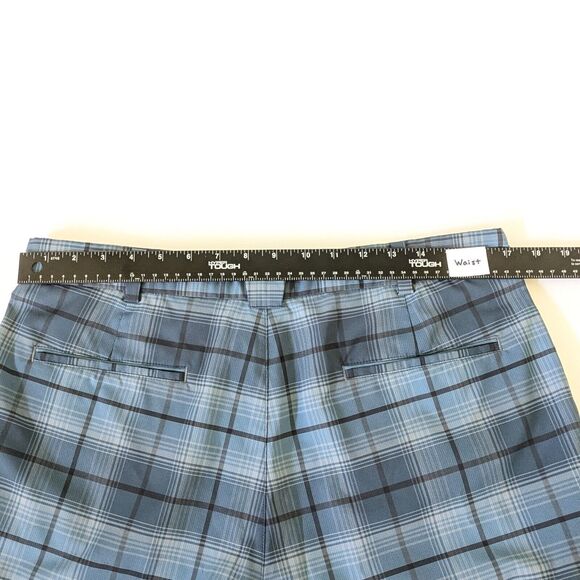 NIKE GOLF Shorts Men's Size 34 Inseam 12" Blue/Black Plaid Dri-Fit - Picture 7 of 12